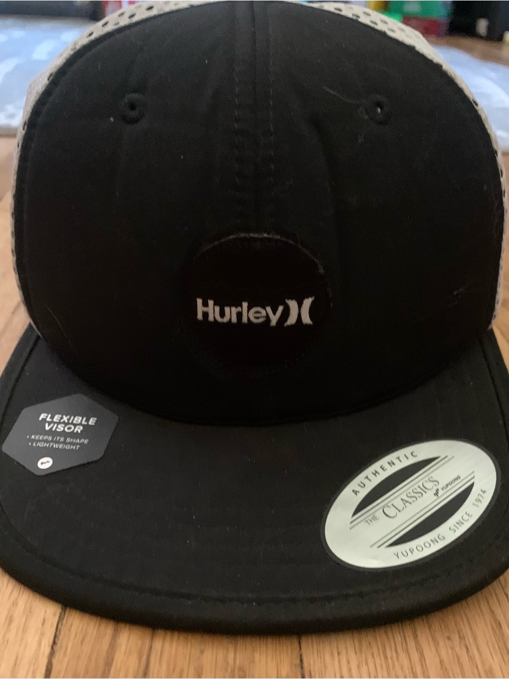 Hurley Black and White Mesh Trucker Hat